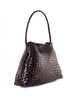Borsa Santa Maria Mini S. Croce in pelle marrone scuro DRAGON DIFFUSION | 8700DARKBROWN